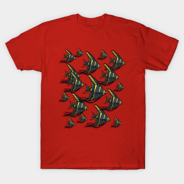 Gray & Yellow Angelfish T-Shirt by RockettGraph1cs